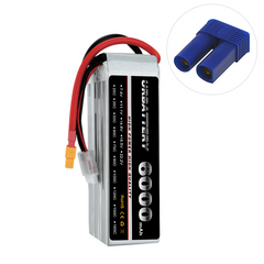 6000mAh 7.4V 2S 60C Lightweight Soft Pack LiPo Battery with T-Plug