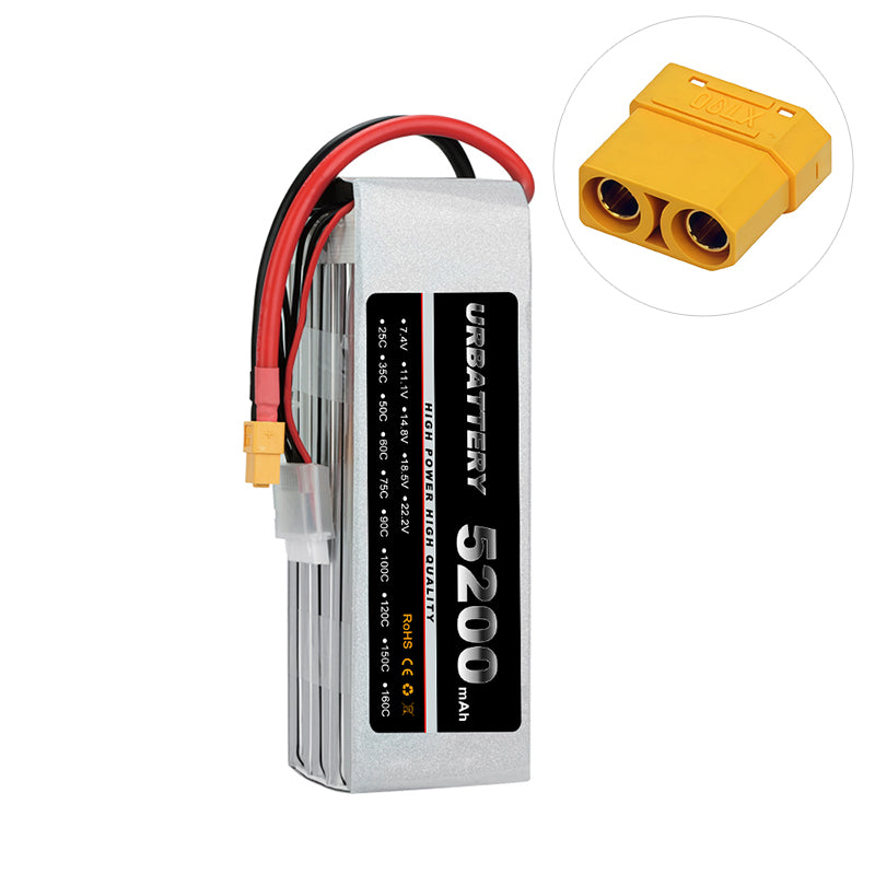 5200mAh 2S 7.4V LiPo Battery – Supersport Pro, 35C/50C/75C/100C High-Discharge for 1/10 RC Cars & Planes (JST-XH Balance)