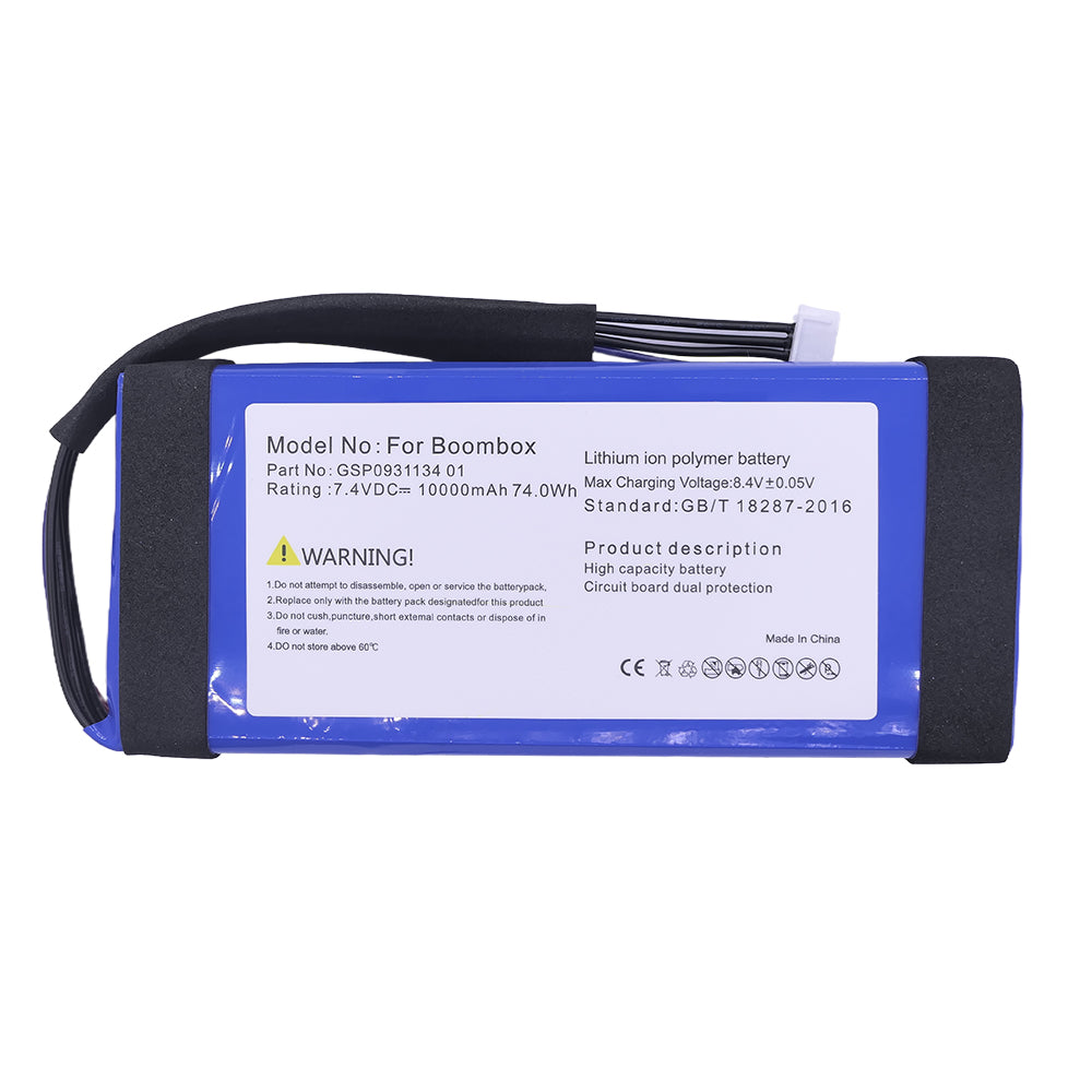 Replacement Battery for JBL Boombox 1/2/3, 7.4 V/7.26 V 10000mAh–10400mAh, Compatible with GSP0931134 01, SUN-INTE-213, SUN-INTE-268, Bluetooth Speaker Battery