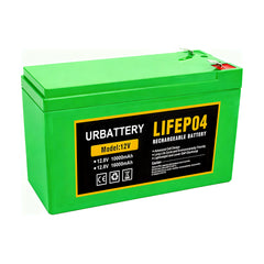 12V 10Ah / 16Ah Lithium LiFePO4 Deep Cycle Battery, 2000+ Cycles Rechargeable Battery for Solar/Wind Power, Small UPS, Lighting, Power Wheels, Fish Finder and More, Built-in 10A BMS