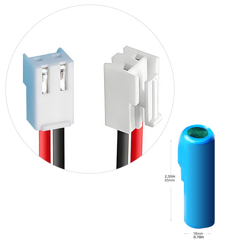 Li-ion 3.7V 2200mAh-3200MAH 1P 18650 Lithium Battery Pack With line wire connector