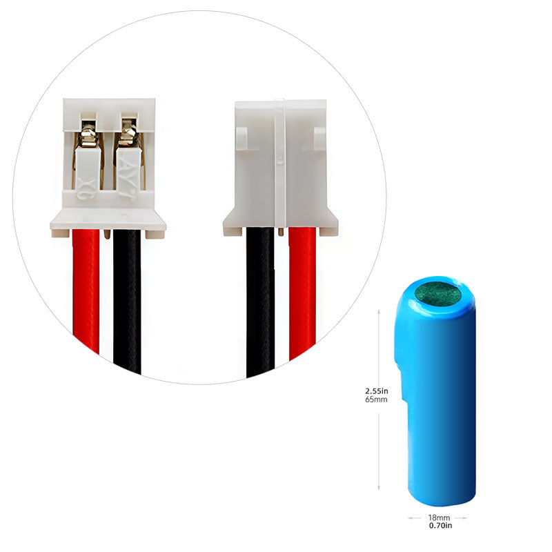 Li-ion 3.7V 2200mAh-3200MAH 1P 18650 Lithium Battery Pack With line wire connector