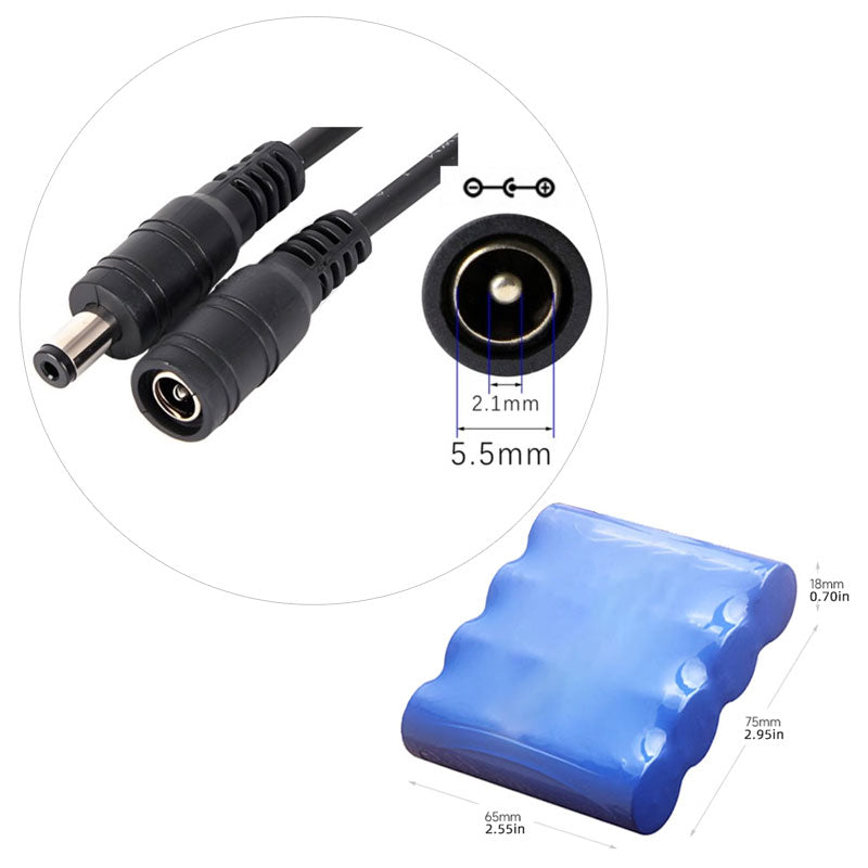 Rechargeable 14.8V 18650 Li-ion Battery Pack (4S1P, 2600–3200mAh) with Built-in PCM Protection, Multiple Connector Options