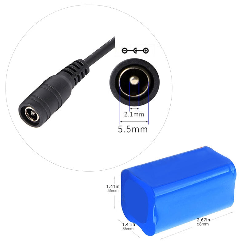 Rechargeable 14.8V 18650 Li-ion Battery Pack (4S1P, 2600–3200mAh) with Built-in PCM Protection, Multiple Connector Options