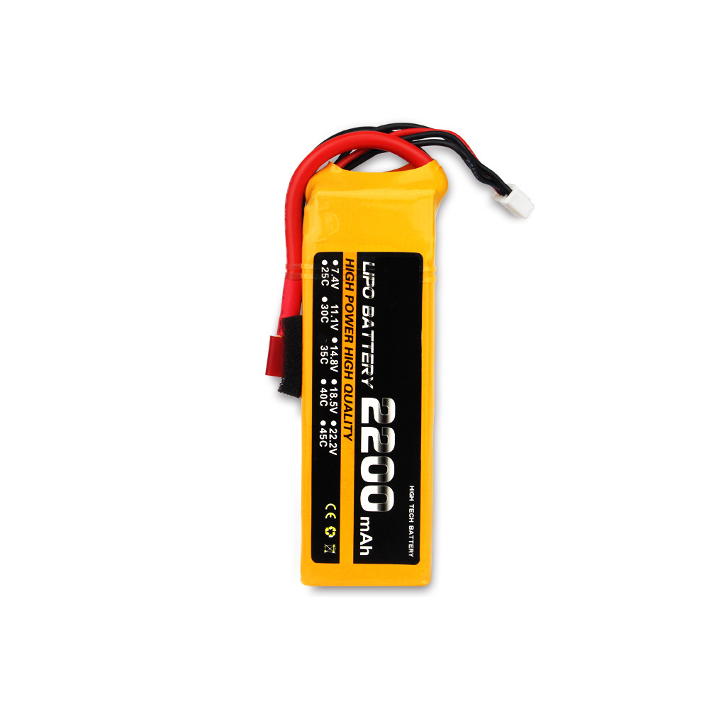 LiPo Battery Pack 25C 2200mAh 2S 7.4V with T-Plug/XT60 for RC Car Boat Truck Heli Airplane