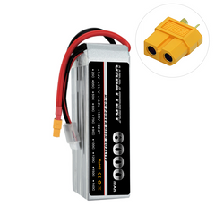 6000mAh 7.4V 2S 60C Lightweight Soft Pack LiPo Battery with T-Plug