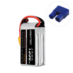 11.1V 3S 1350mAh 60C Graphene LiPo Battery with XT60 Plug for FPV Racing Drone, Quadcopter, RC Car, Boat & Airplane