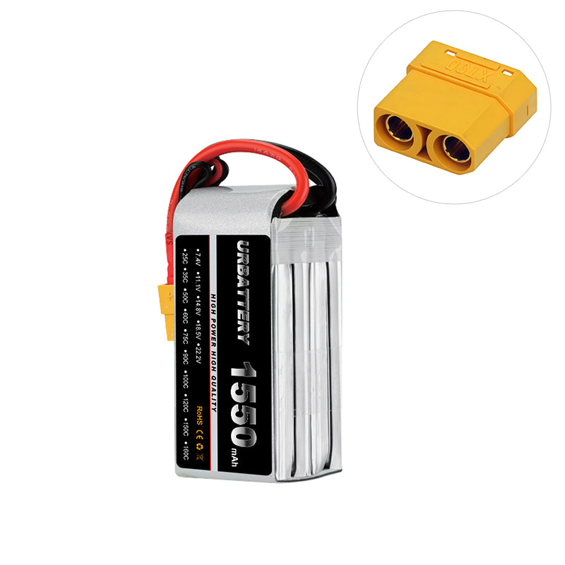 2S 1500mAh 7.4V LiPo Battery (25C–130C) Deans T Plug Soft Pack for FPV Drones, RC Cars/Boats/Planes