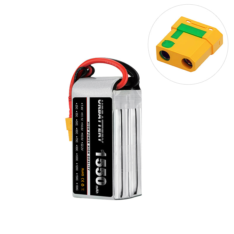 2S 1500mAh 7.4V LiPo Battery (25C–130C) Deans T Plug Soft Pack for FPV Drones, RC Cars/Boats/Planes