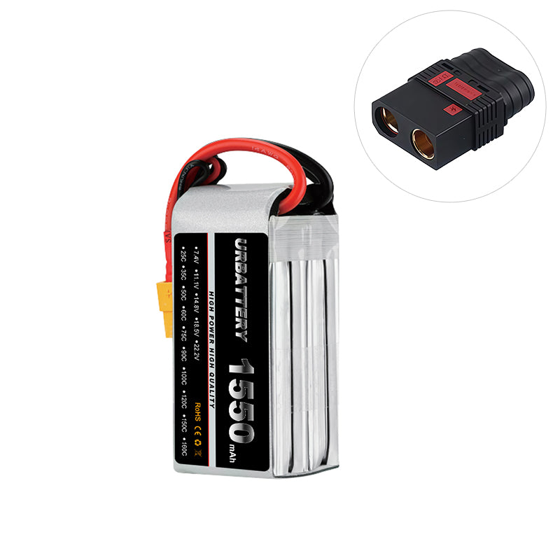 2S 1500mAh 7.4V LiPo Battery (25C–130C) Deans T Plug Soft Pack for FPV Drones, RC Cars/Boats/Planes
